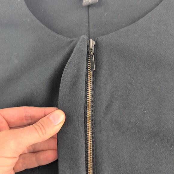 J. Jill Wearever Collection Black HiddenZipper Ponte Stretch Coatigan Women'sMed - Picture 2 of 8